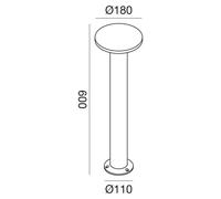 Ges2332C Borne Led Directe 12W 3000K En Aluminium Anthracite Avec Diffuseur Polycarbonate - Gealuce