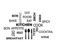 Gesar Sticker mural - Stickers muraux écrits - phrases autocollantes murales de cuisine - nourriture décoration murale chambre - salle à manger salon