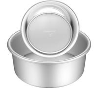 Gesentur Moule à Gâteau Rond Set de Moules à Gâteau Aluminium Anodisé Antiadhésif 2 Tailles Argenté