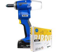 Gesipa Birdie 1746722 Rivet avec 1 batterie 2,0 Ah et 1 chargeur dans une boîte, force de pose de 10 kN, pour rivets aveugles jusqu'à Ø 5 mm, aluminium jusqu'à Ø 6 mm