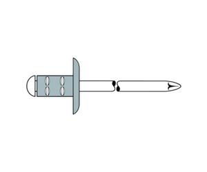 Gesipa Gesipa PolyGrip Rivet aveugle multigamme Alu/A 2 K 9,5 3,2 x 9,5 S Quantité:1000