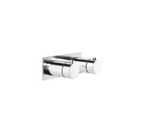 Gessi Anello, set de thermostat encastrable prêt à lemploi, avec plaque carrée, cartouche de dérivation à 3 voies, cartouche de thermostat, clapet anti-retour, 63336030, Couleur: PVD de cuivre