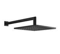 Gessi Emporio douche de tête carrée anticalcaire avec joint et support mural, 1/2 raccordement A 3 bar de pression environ 15 l/min, 47286299, Couleur: Noir XL