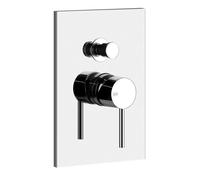 Gessi Emporio Via Tortona kit prêt à poser pour mitigeur monocommande, inverseur automatique, convient pour baignoire ou douche, 031, 44664149, Couleur: Optique Finox