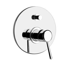 Gessi Goccia ensemble bain/douche prêt à poser pour mitigeur encastré, inverseur automatique 2 voies, première sortie en haut, 44678299, Couleur: Noir XL