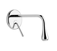 Gessi Goccia mitigeur de lavabo encastré prêt à lemploi avec bec pour corps caché, sans garniture mécanique, saillie 200 mm, 33684147, Couleur: Chrome brossé
