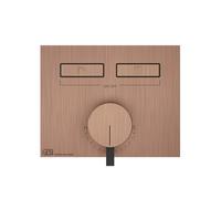 Gessi HI-FI, kit prêt à lemploi pour mitigeur monocommande encastré 1/2 avec commande par bouton-poussoir pour installation horizontale uniquement, 2 sorties séparées, 63079708, Couleur: Cuivre brossé