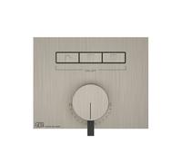 Gessi HI-FI, kit prêt à lemploi pour mitigeur monocommande encastré 1/2 avec commande par bouton-poussoir pour installation horizontale uniquement, 3 sorties séparées, 63081149, Couleur: Optique Finox