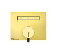 Gessi HI-FI, kit prêt à lemploi pour mitigeur monocommande encastré 1/2 avec commande par bouton-poussoir pour installation horizontale uniquement, 3 sorties séparées, 63081246, Couleur: PVD or