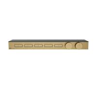 Gessi HI-FI, kit prêt à monter pour thermostat haute performance 3/4 avec commande par bouton-poussoir, plateau en verre de sécurité trempé noir, montage horizontal, 5 sorties séparées, 63028727, Coul