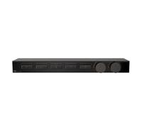 Gessi HI-FI, kit prêt à monter pour thermostat haute performance 3/4 avec commande par bouton-poussoir, plateau en verre de sécurité trempé noir, montage horizontal, 5 sorties séparées, 63028706, Coul