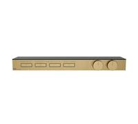 Gessi HI-FI, kit prêt à monter pour thermostat haute performance 3/4 avec commande par bouton-poussoir, plateau en verre de sécurité trempé noir, montage horizontal, 4 sorties séparées, 63026727, Coul