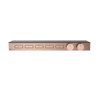 Gessi HI-FI, kit prêt à monter pour thermostat haute performance 3/4 avec commande par bouton-poussoir, plateau en verre de sécurité trempé noir, montage horizontal, 5 sorties séparées, 63028030, Coul