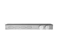 Gessi HI-FI, kit prêt à monter pour thermostat haute performance 3/4 avec commande par bouton-poussoir, plateau en verre de sécurité trempé noir, montage horizontal, 4 sorties séparées, 63026031, Coul