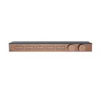 Gessi HI-FI, kit prêt à monter pour thermostat haute performance 3/4 avec commande par bouton-poussoir, plateau en verre de sécurité trempé noir, montage horizontal, 5 sorties séparées, 63028708, Coul