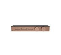 Gessi HI-FI, kit prêt à monter pour thermostat haute performance 3/4, commande par bouton-poussoir, tablette en verre de sécurité trempé noir, montage horizontal avec 3 sorties séparées, 63024708, Cou