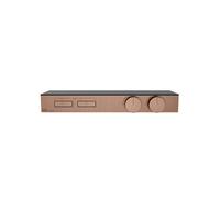 Gessi HI-FI, kit prêt à monter pour thermostat haute performance 3/4, commande par bouton-poussoir, tablette, verre de sécurité trempé, montage horizontal, 2 sorties séparées, 63022708, Couleur: Cuivr