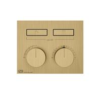 Gessi HI-FI, thermostat encastré prêt à lemploi avec commande par bouton-poussoir, 2 sorties séparées, 63004727, Couleur: Laiton brossé PVD