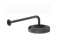 Gessi Inciso décor anti-calcaire douche de tête D218 mm, avec articulation et bras mural 389 mm, 1/2 raccord A 3 bar pression approx. 16 l/min, 58185299, Couleur: Noir XL