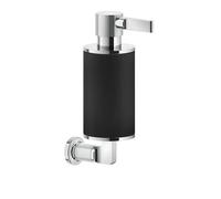 Gessi Inciso distributeur de savon pour montage mural, récipient noir mat, 58514031, Couleur: chrome