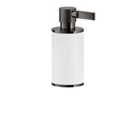 Gessi Inciso distributeur de savon sur pied, récipient blanc mat, 58537706, Couleur: Métal noir PVD