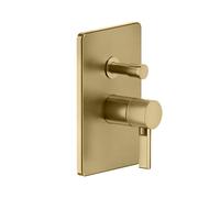 Gessi Inciso Douche Set de montage final, Mitigeur monocommandé avec inverseur automatique pour UPK 44673, 58079727, Couleur: Laiton brossé PVD