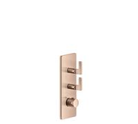 Gessi Inciso- Kit de pré-montage pour thermostat encastré 3/4 haute performance, une rosace, montage vertical, 2 voies séparées, 58204030, Couleur: PVD de cuivre