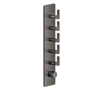 Gessi Inciso- Kit de pré-montage pour thermostat encastré 3/4 haute performance, une rosace, montage vertical, 5 voies séparées, 58210706, Couleur: Métal noir PVD