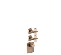 Gessi Inciso Wellness Set de montage final pour thermostat encastré 3/4 haut débit, montage vertical, 2 voies séparées, 58344708, Couleur: Cuivre brossé PVD