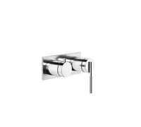 Gessi Ingranaggio set prêt à poser mélangeur bain/douche monocommande avec plaque rectangulaire, avec cartouche inverseur 2 voies, 63579727, Couleur: Laiton brossé PVD