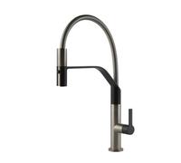 Gessi MESH Semiprofessionale Finox Brushed Nickel / Matte Black - 60005#599 Mitigeur Ãvier | Nickel BrossÃ© / Noir mat, Bec semi-professionnel double fonction, Hauteur bec 250 mm