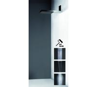 Gessi Minimali, système de douche multifonctionnel 350x350 type de jet pluie/surge/brouillard avec fixation murale, 57915713, Couleur: Laiton antique