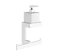 Gessi Rettangolo Accessoires Combinaison avec distributeur de savon blanc et porte-serviettes, montage mural, 20879706, Couleur: Métal noir PVD