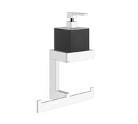 Gessi Rettangolo Accessoires Combinaison avec distributeur de savon noir et porte-serviettes, montage mural, 20880707, Couleur: Métal noir brossé PVD