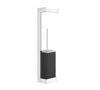 Gessi Rettangolo Accessoires combinaison avec porte-rouleau de papier et brosse de toilette noir, montage mural, 20868030, Couleur: PVD de cuivre