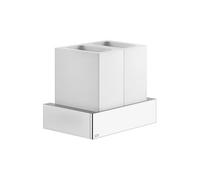 Gessi Rettangolo Accessoires Porte-verre double pour montage mural, gobelet blanc, 20810710, Couleur: Laiton PVD
