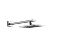 Gessi Rettangolo douche de tête anticalcaire 216x140 mm, avec joint et support mural, 1/2 connexion, 20148707, Couleur: Métal noir brossé PVD