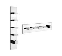 Gessi Rettangolo, ensemble prêt à monter avec 4 voies séparées, une rosette, 43028707, Couleur: Métal noir brossé PVD