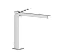 Gessi Rettangolo K mélangeur monocommande pour lavabo version haute 248 mm, vidage 1 1/4, et sortie 209 mm, 53003299, Couleur: Noir XL