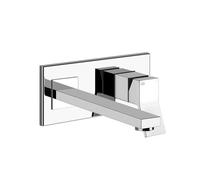 Gessi Rettangolo K, mitigeur monocommande de lavabo prêt à lemploi avec bec fixe, sans garniture mécanique, saillie 257mm, 735, 53090031, Couleur: chrome