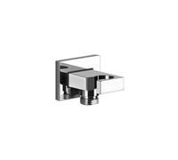 Gessi Rettangolo raccord mural coude 1/2 avec support pour douchette, sécurité intrinsèque, 20164031, Couleur: chrome