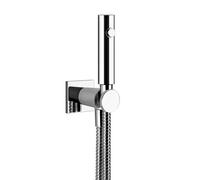 Gessi Rilievo, douchette de nettoyage WC à un jet, avec coude de raccordement mural 1/2 et support, sans sécurité intrinsèque, 59151706, Couleur: Métal noir PVD