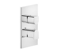 Gessi Rilievo, kit prêt à lemploi pour thermostat encastré avec cartouche de dérivation 3 voies tout ou rien, sortie à contrôler séparément, avec vannes darrêt dentretien, filtre et clapet anti-retour