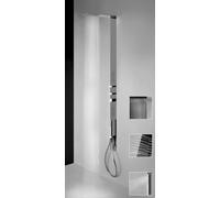 Gessi Tremillimetri Set de montage final pour colonne de douche encastrée, poignées Rettangolo, inox brillant, 39808238