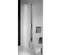 Gessi Tremillimetri Set de montage final pour colonne de douche encastrée, poignées Tondo, inox brillant, 39821238