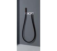 Gessi Tube deau Kneipp, kit prêt à monter pour tuyau Kneipp noir avec pomme de douche en bois, avec vanne darrêt deau froide, support de douche et coude de raccordement mural, 32932735, Couleur: Bronz