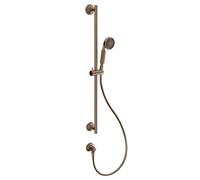 Gessi Venti20 Barre de douche avec coude de raccordement mural, support coudé et support de douche pivotant, montage mural, 1 jet, raccord 1/2, 65141708, Couleur: Cuivre brossé PVD