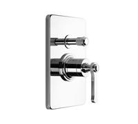 Gessi Venti20 Set de finition Mitigeur bain/douche, pour bec séparé, 2 voies, cartouche D35mm, montage mural, 65079031, Couleur: chrome