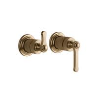 Gessi Venti20 Set de finition Mitigeur bain/douche, pour bec séparé, cartouche de déviation 2 voies, montage mural, 65038726, Couleur: Bronze chaud brossé PVD