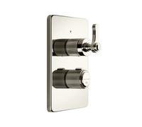 Gessi Venti20 Set de finition thermostatique, cartouche de déviation, 2 voies, avec cartouche thermostatique et RV, montage mural, 65135720, Couleur: Nickel PVD